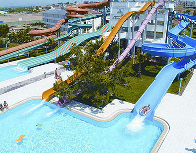 Водные горки отеля Club Hotel Turan Prince World 5* HV1 (Клуб Отель Туран Принц Ворлд 5* HV1) Фото отеля Club Hotel Turan Prince World 5* HV1 (Клуб Отель Туран Принц Ворлд 5* HV1)