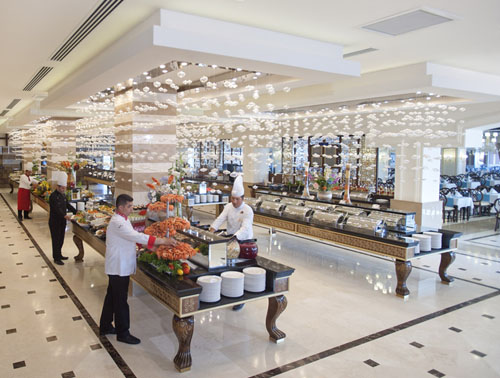 Ресторан отеля Crystal Palace Luxury Resort & Spa 5* (Кристалл Палас Лакшери Резорт энд Спа 5*) Фото отеля Crystal Palace Luxury Resort & Spa 5* (Кристалл Палас Лакшери Резорт энд Спа 5*)