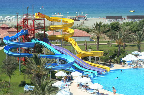 Водные горки отеля Selge Beach Resort & Spa 5* (Сельге Бич Резорт энд Спа 5*) Фото отеля Selge Beach Resort & Spa 5* (Сельге Бич Резорт энд Спа 5*)