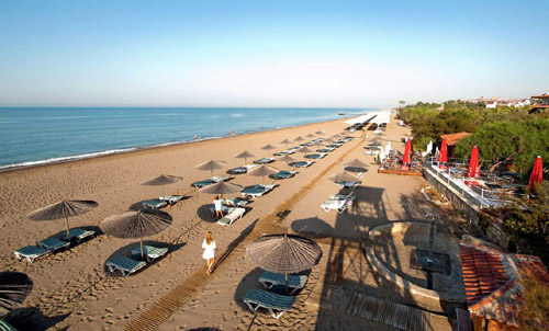 Пляж отеля Sirene Belek Hotel 5* (Сирена Белек Отель 5*) Фото отеля Sirene Belek Hotel 5* (Сирена Белек Отель 5*)